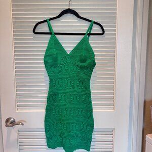 Olive + Oak knit green mini dress